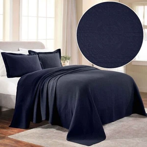 Fleur De Lis Cotton Matelasse Decorative Bedspread and Pillow Sham Set - Picture 1 of 83