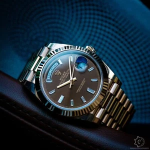 Rolex Day-Date 40 Chocolate Brown Dial Diamond Rose Gold President - 228235 - Picture 1 of 14