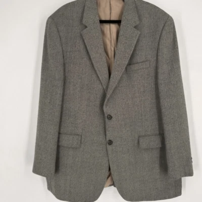 Vintage Ralph Lauren Double Breasted Blazer lambsWool Herringbone brown Size 46L - Image 1 of 4