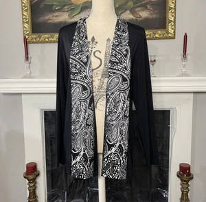 Easy Chicos offene schwarze Jacke schwarz-weißer Besatz Größe 3 - Bild 1 von 5