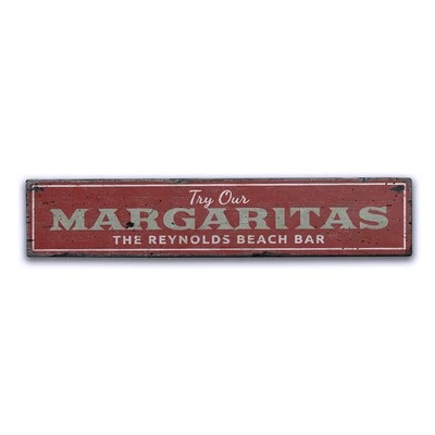 Margarita Sign, Custom Beach Bar Decor -Distressed Wooden Sign - Image 1 of 2