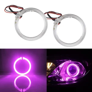 Anillos de halo de luz LED rosa púrpura de 3,0" guía ojos de ángel DRL faro de coche modernización - Imagen 1 de 12