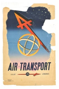 Travel Poster Air Transport Lille London France England Arrow - Picture 1 of 1