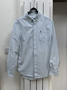 Farah 1920 Striped Mint-Green/White Shirt Men’s Medium - Picture 1 of 7