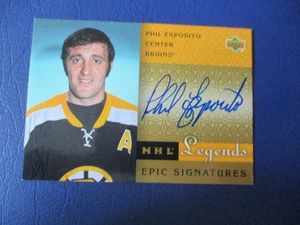 🔥 2001 UPPER DECK PHIL ESPOSITO EPIC SIGNATURES LEGENDS AUTOGRAPH BOSTON BRUINS - Picture 1 of 2