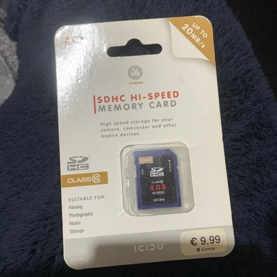 ICIDU 4GB High Speed SDHC Memory Card, Prime Series, Compatible with Photos - Image 1 of 2