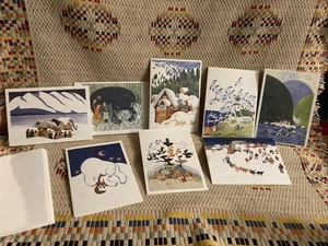 Rie Munoz New Set Of Print Greeting Cards Lot Of 8 Envelopes Vintage - Picture 1 of 18