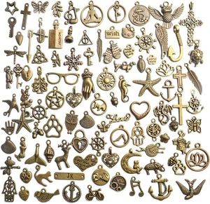 Vintage Charms Großpackung, 100 Stck. Antik Bronze Legierung Anhänger Charms...  - Bild 1 von 7