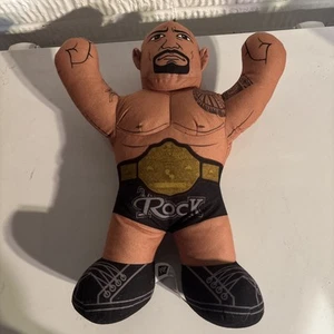 WWE THE ROCK Gold Belt Plush Pro Wrestling 2011 Brawlin Buddies Toy Championship - Picture 1 of 3