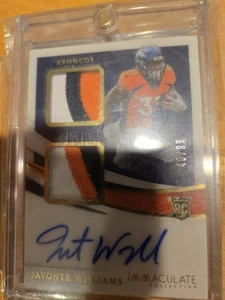 2021 Panini Immaculate Javonte Williams Dual Rookie Patch Auto /99 #ISP-JWI RC - Picture 1 of 4