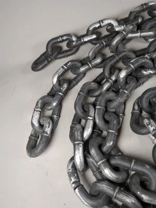 Vintage Halloween Kunststoff Kette dick 10 Fuß + schwarz silber gruselig Dekor Requisite Weihnachten - Bild 1 von 7