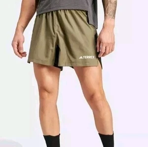 Adidas TERREX MULTI TRAIL RUNNING Khaki SHORTS Men Size XS New With Tags - Picture 1 of 10