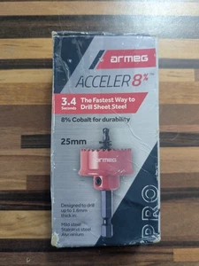 New Armeg Acceler8 25mm Sheet Steel Holesaw - Picture 1 of 2