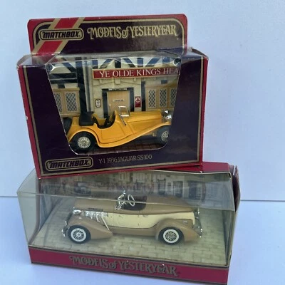 Caja de cerillas Y-1 1936 Jaguar SS-100 y 1936 Auburn Y-19 modelos de antaño Foto 1 de 4