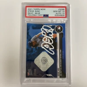 2021 Topps Now Steve Aoki - Blue Relic 17/49 #506B PSA 10 AUTO 10 DNA - Picture 1 of 6