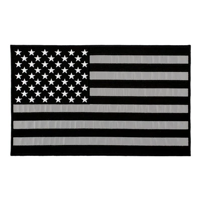 Reflective Black & Grey American Flag Patch, U.S. Flag Patches - Image 1 of 4