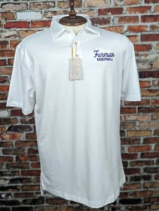 Polo comfort estiva nuova con etichette Peter Millar Furman University basket bianca M L XL - Foto 1 di 6