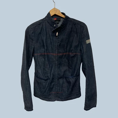 Diesel Indigo Tech DIT Womens Light Denim Dark Wash Jean Jacket Large - Image 1 of 4