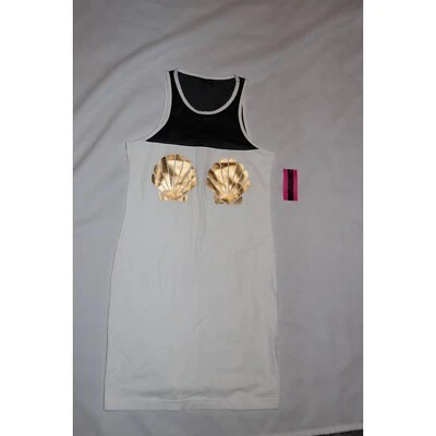 Материал девочка женщин Майка рубашка белый ракушки без рукавов эластичной S новый - Изображение 1 из 4