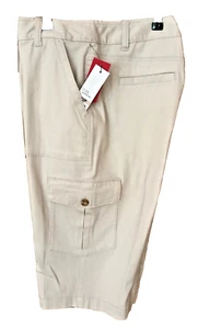 NUEVO CON ETIQUETAS RAFAELLA Pantalones Cortos de Sarga Elástica Fácil Cuidado Pedal Pumice Beige Tostado Caqui 12P $53 - Imagen 1 de 3