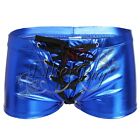 Men Lace Boxer Biref Underwear Shorts PVC Leather Wetlook Pants Bikini Swimwear