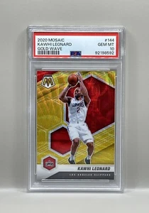 2020 Mosaic NBA Kawhi Leonard #144 Gold Wave SP PSA 10 LA Clippers - Picture 1 of 2