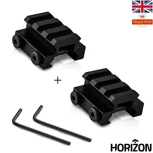 Horizon Airsoft 2X 1/2" 3 Steckplätze 20 mm Weber niedrige Steigung Gewehr Basis Zielfernrohr Halterung Schiene - Bild 1 von 8