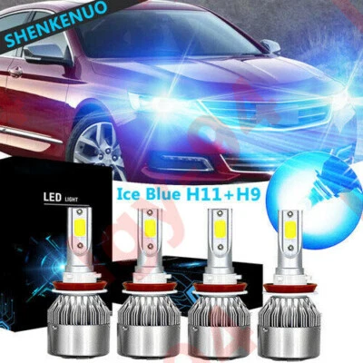 Ice Blue LED Headlight Bulb High-Lo Beam C6 For Chevy 2006-2013 Impala 2005-2007 - Image 1 of 4