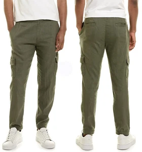 ONIA Lightweight Linen Blend Summer Cargo Jager in Army Green Sz XL NWT $100 - Bild 1 von 3