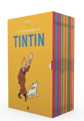 The Adventures of Tintin Box Set 23 Books Collection Full Size Tin tin Book *NEW - image 1 of 4