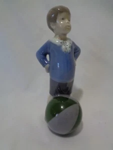 Royal Copenhagen Boy with Beach Ball Figurine 6 1/2 inches - Picture 1 of 10