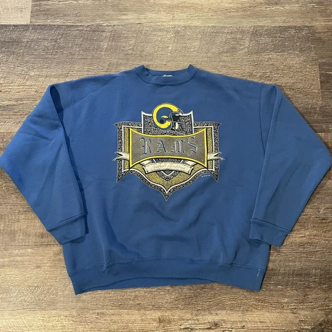 Vintage 90s St Louis LA Rams NFL Football Gray Crewneck Sweatshirt - Men's Xl Cover