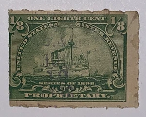 Travelstamps: 1898 US Revenue Stamps Scott #RB20 Proprietary Tax 1/8c Used OG - Picture 1 of 5