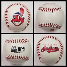 Vintage 1990's Cleveland Indians Chief Wahoo Screened Baseball FOTOBALL Stitched