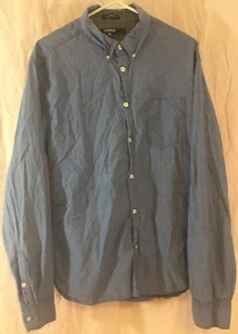 Carbon Shirt Size  XL Slim Fit Button Up Long Sleeve Blue Cotton w/ Front Pocket - Picture 1 of 6