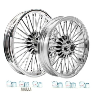 21x3.5 18x3.5 Fat Spoke Wheels Rims For Harley Softail Heritage Classic Custom - Picture 1 of 12