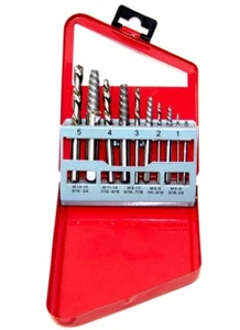 10 pcs Screw Extractor Left Hand Drill Bit Set Easy Out Broken Bolt Remover - Bild 1 von 3
