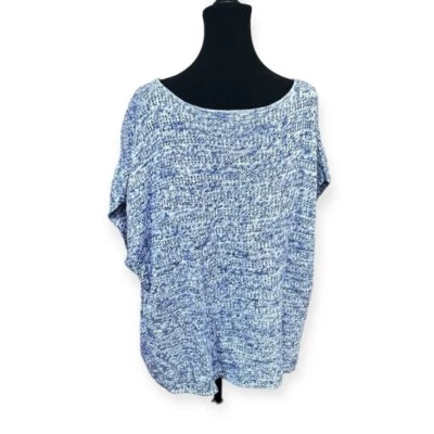 GAP Women's Marled Sleeveless Sweater Crew Neck Size XL Blue White 100% cotton - Image 1 of 4