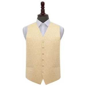Chaleco dorado para hombre tejido en remolino formal de boda con patrones de DQT - Imagen 1 de 4