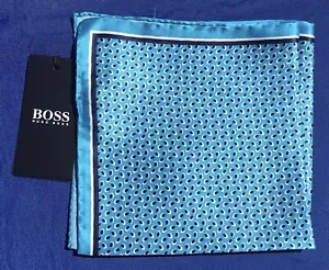 NWT “Boss” HUGO BOSS Polkadot Silk Pocket Square M. I. Italy - Picture 1 of 5