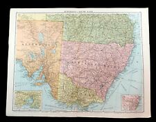 Map of Australia South East New South Wales Victoria Post WW1 Antique Large 1919