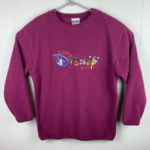 Vintage Walt Disney World Fleece Pullover Sweater Purple Adult Large - Picture 1 of 4
