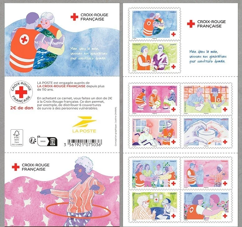 france 2025 Red Cross Hand in hand let's unite generations build tomorrow 8v BKT - Image 1 of 1