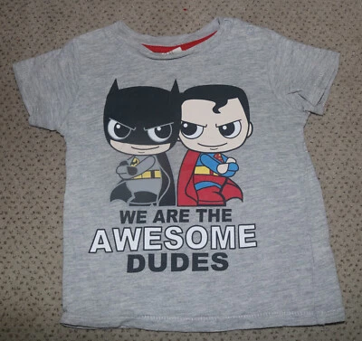 H&M Gr 74 Batman Superman Jungen T-shirt Sommershirt Freizeitshirt - Bild 1 von 2