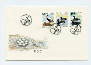 Aland FDC #12 16 21 Ducks 3 Values 1987 AL-1 - Picture 1 of 1