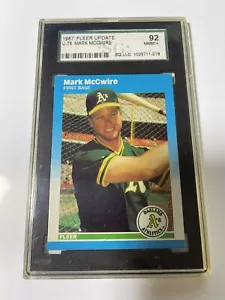 Actualización Fleer 1987 Mark McGwire #U-76 SGC 92 - Imagen 1 de 2