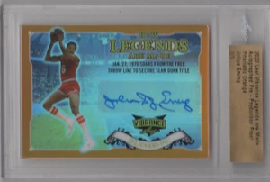 JULIUS ERVING 2022 LEAF VIBRANCE LEGENDS ORANGE PRIZM PROOF AUTO 1/1 *76ERS* HOF - Picture 1 of 2