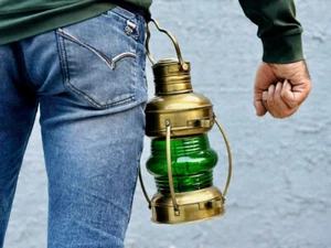Nautical Ship Oil Lantern | Maritime Hanging Oil Lamp | Nautical Anchor Ship Lam - Picture 1 of 8