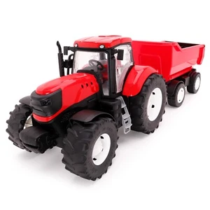 Toyland® 58cm (23") Red Tractor & Trailer With Opening Doors & Lifting Trailer - Picture 1 of 12