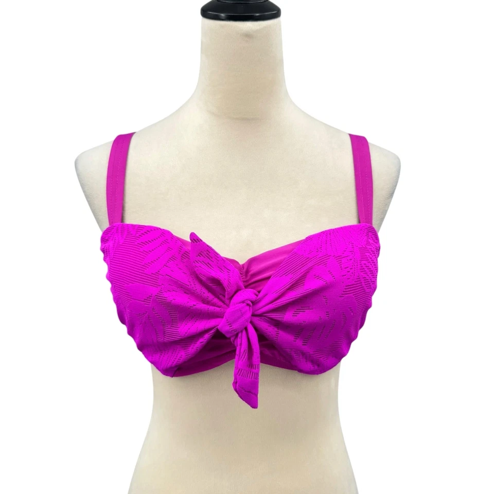 Top de bikini estilo sujetador con aros delantero lazo púrpura magenta Athena Sun Daze 12 Foto 1 de 4